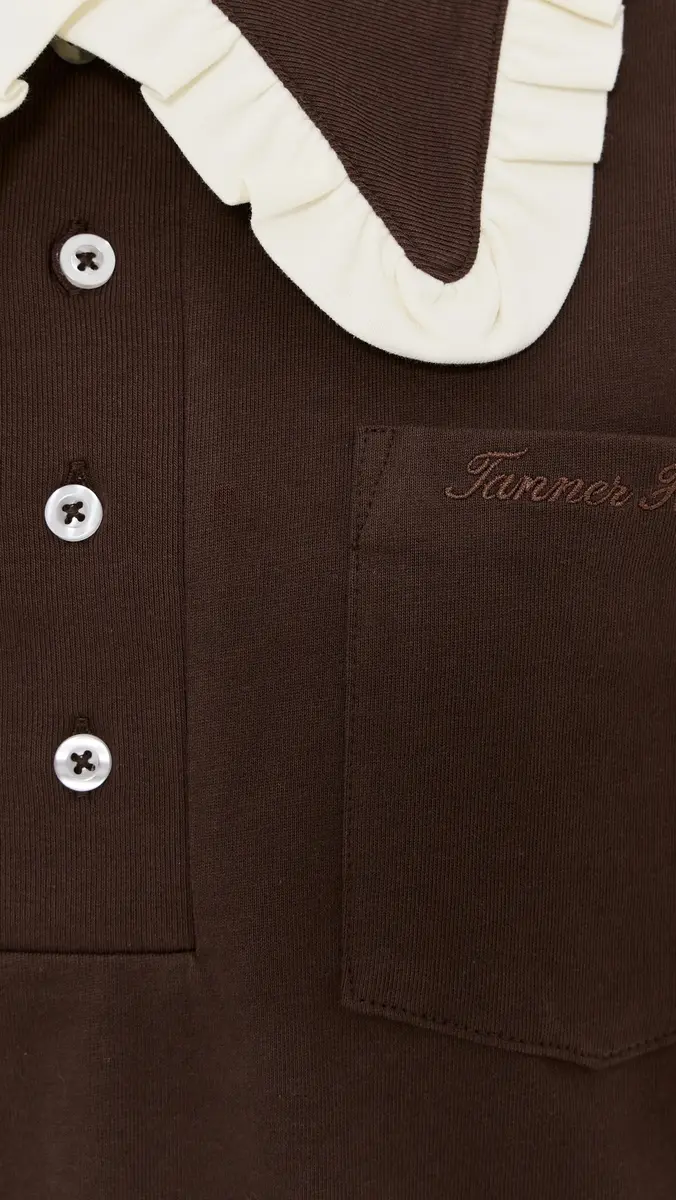 Tanner Fletcher Frank Ruffle Collar Long Sleeve Polo | Thumbnail 6