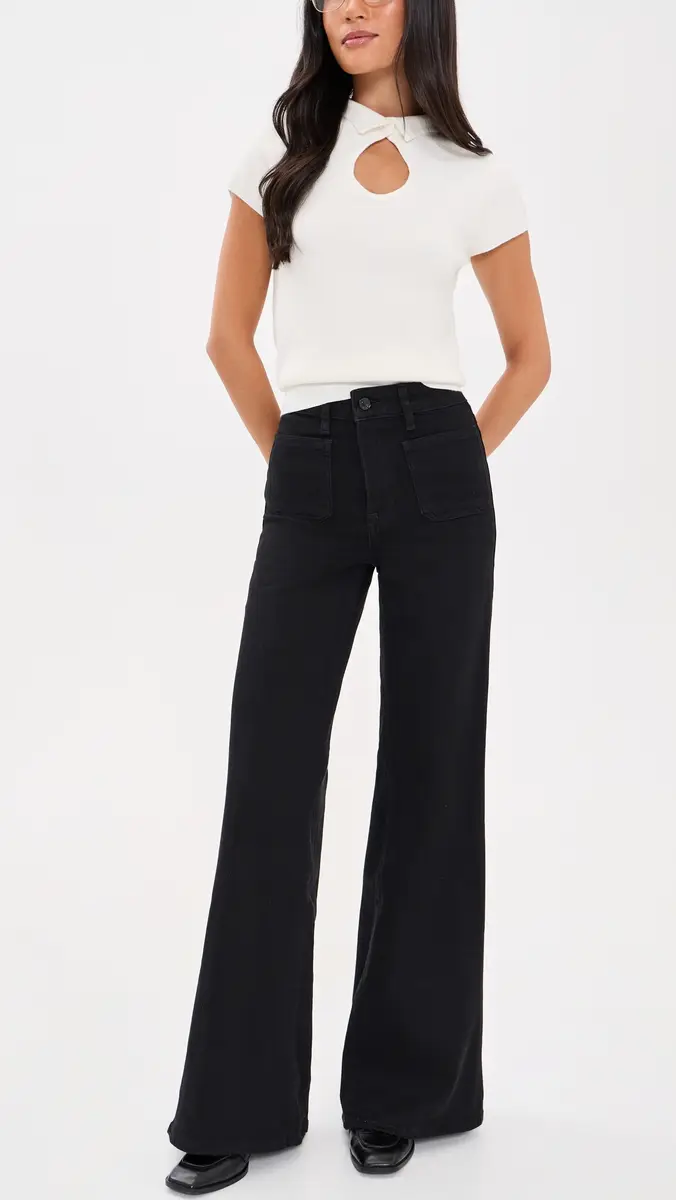 GOOD AMERICAN Soft Tech Good Waist Palazzo Jeans | Thumbnail 5 GOOD AMERICAN Soft Tech Good Waist Palazzo Jeans | Thumbnail 5