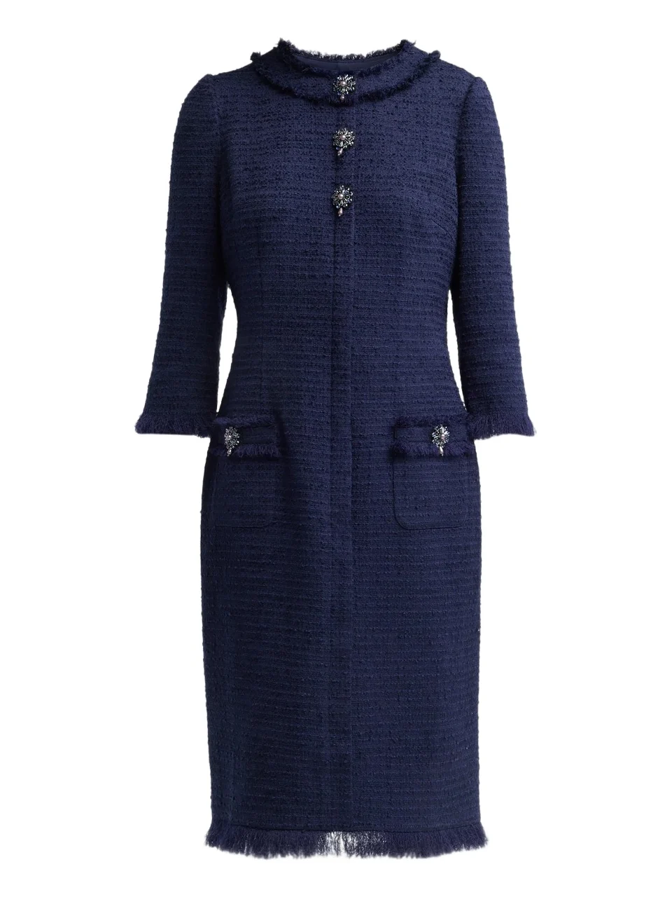 Women's Embellished Tweed Fitted Sheath Dress