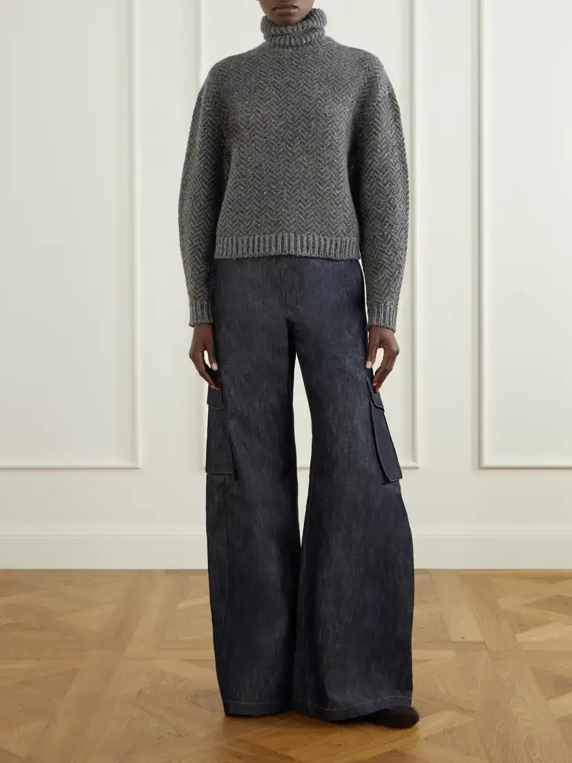 Gabriela Hearst Courtney Herringbone Cashmere Turtleneck Sweater | Thumbnail 2