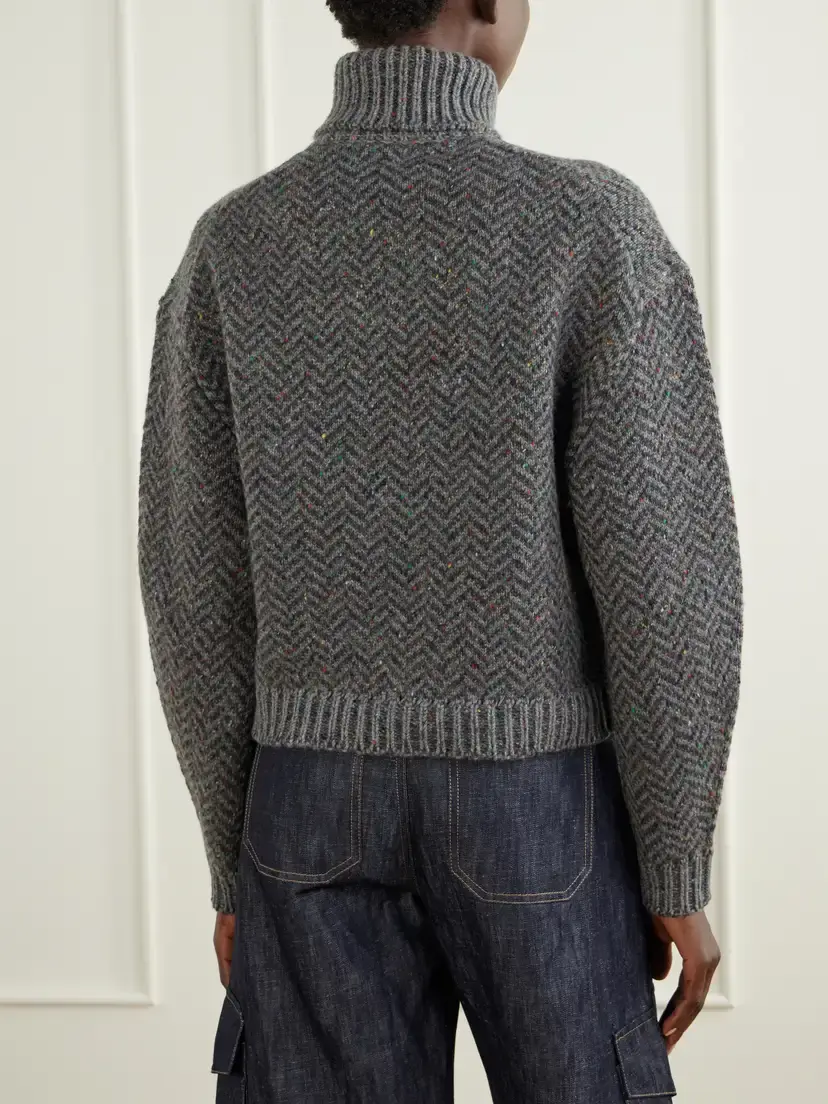 Gabriela Hearst Courtney Herringbone Cashmere Turtleneck Sweater | Thumbnail 4