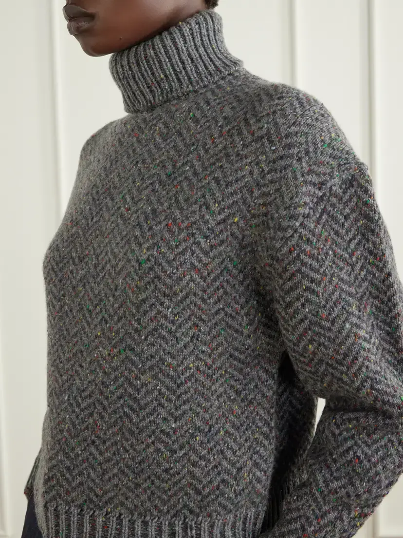 Gabriela Hearst Courtney Herringbone Cashmere Turtleneck Sweater | Thumbnail 5