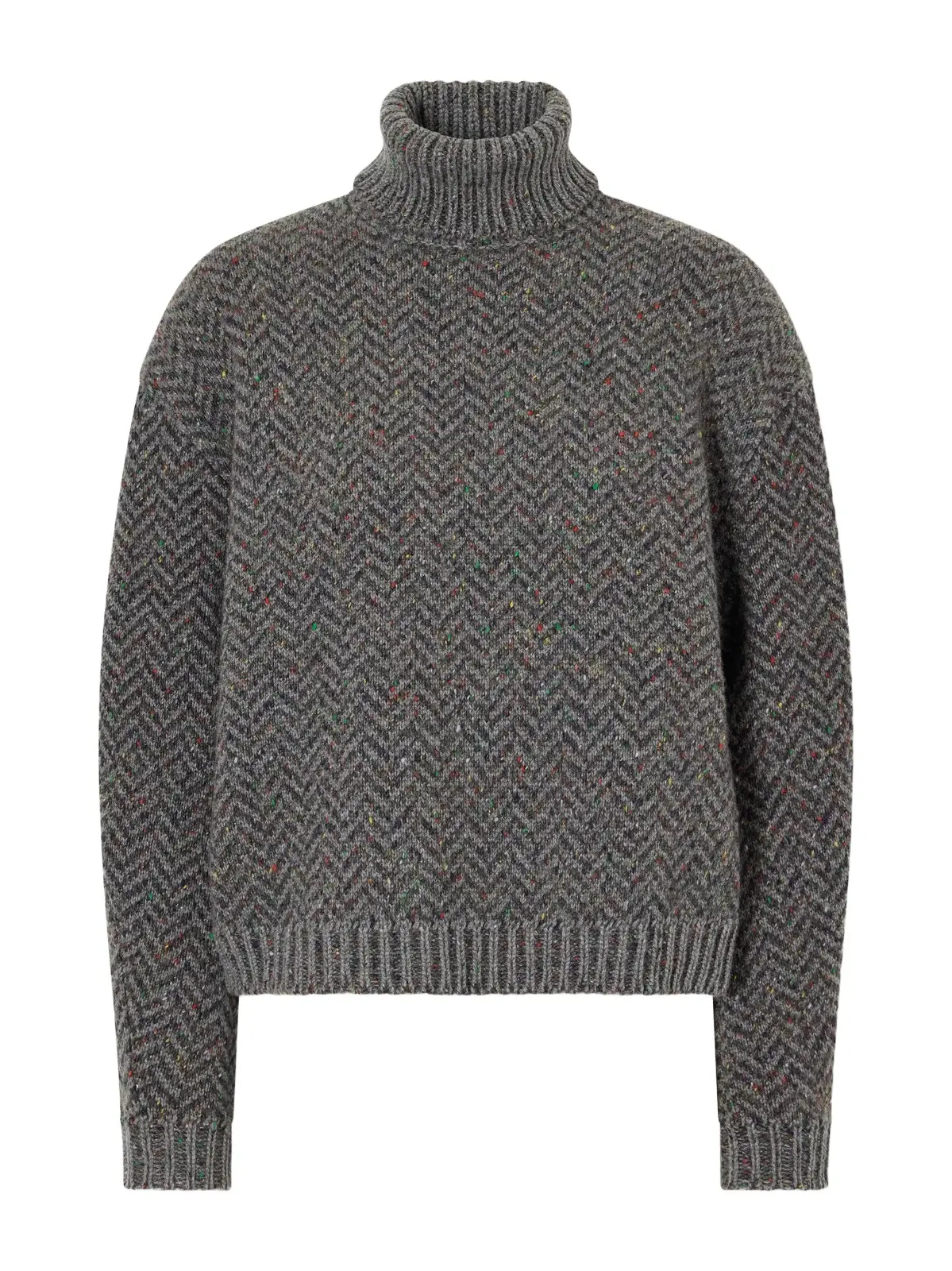 Courtney Herringbone Cashmere Turtleneck Sweater