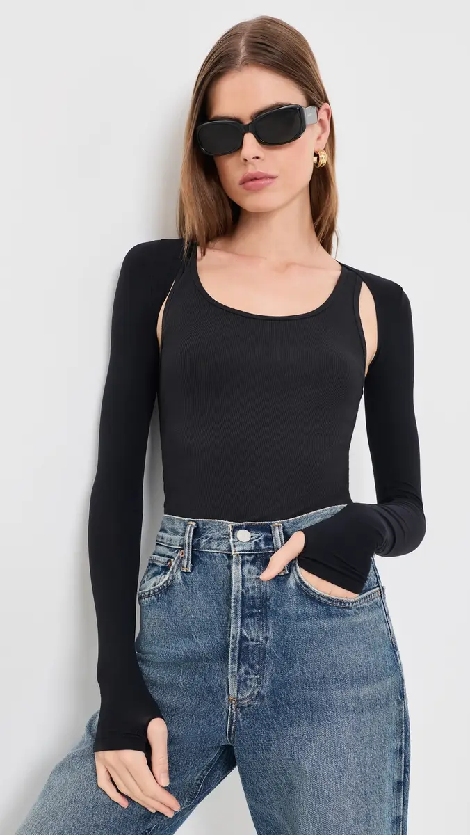 Commando Ballet Body Shrug with Thumbholes Black | Thumbnail 2 Commando Ballet Body Shrug with Thumbholes Black | Thumbnail 2