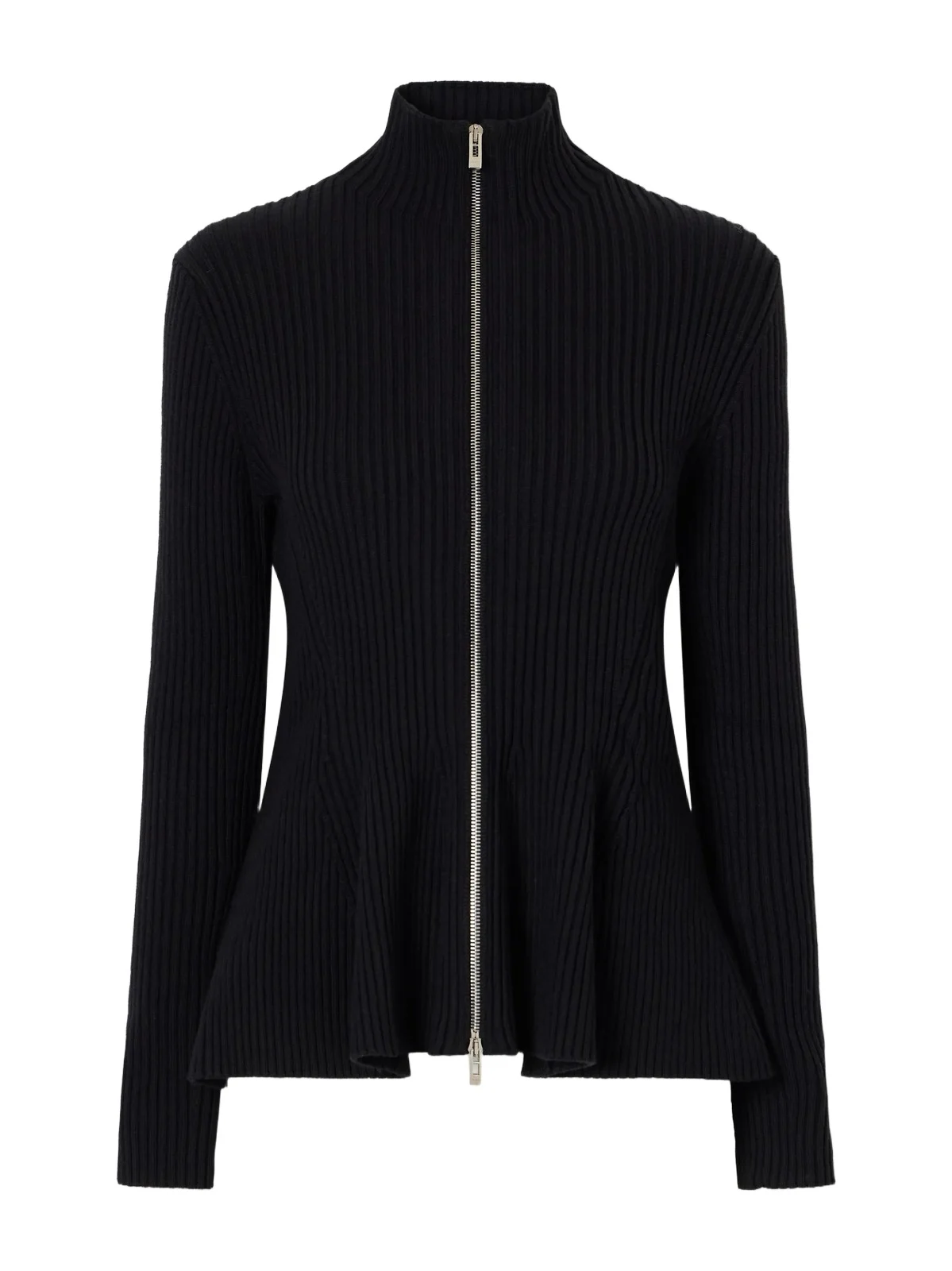 Ribbed Wool-blend Zip-up Cardigan