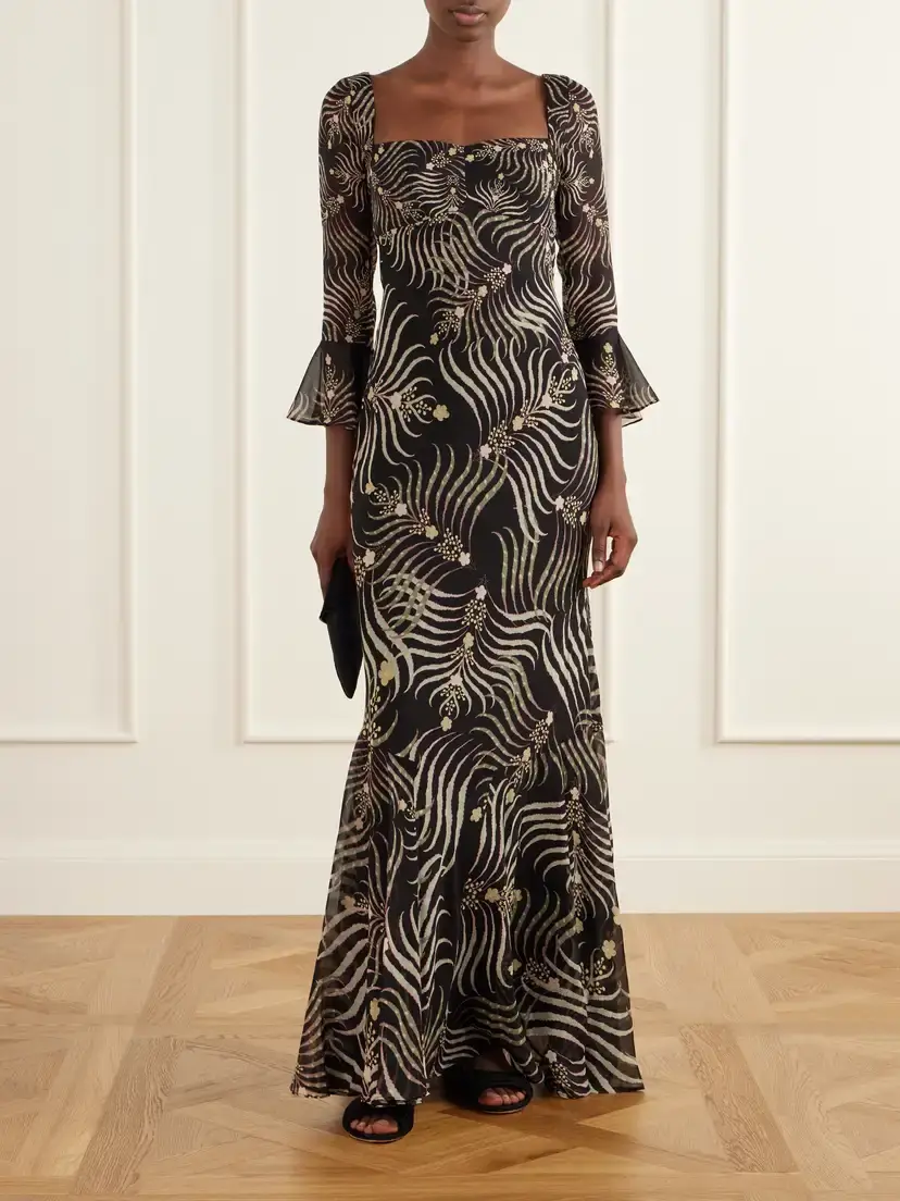 Saloni Willa Printed Silk-chiffon Gown | Thumbnail 2