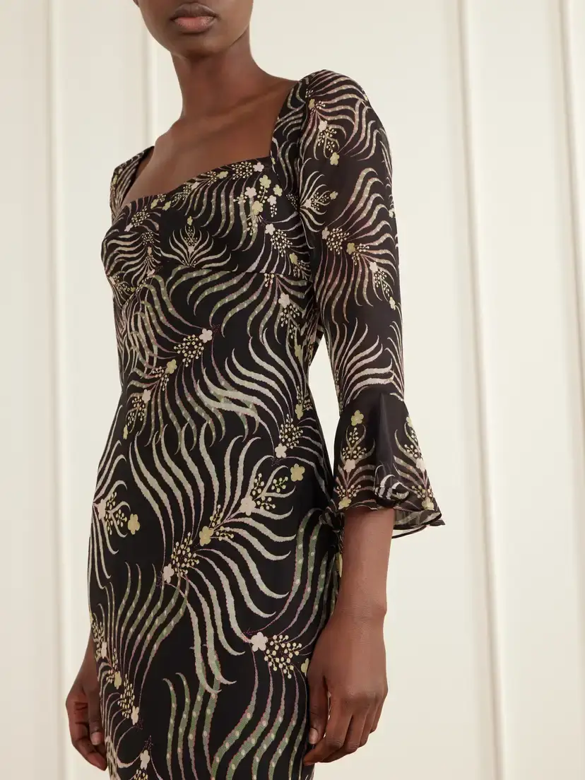 Saloni Willa Printed Silk-chiffon Gown | Thumbnail 4