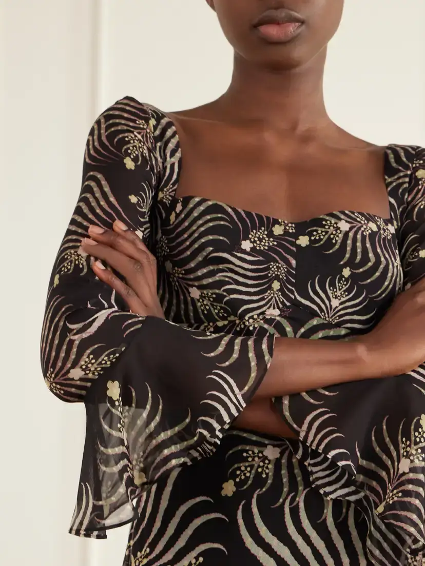 Saloni Willa Printed Silk-chiffon Gown | Thumbnail 5