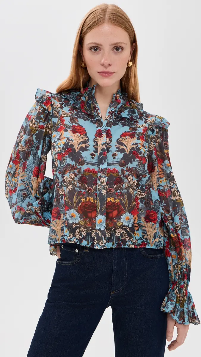 Alice + Olivia Bernice Victorian Ruffle Blouse | Thumbnail 2 Alice + Olivia Bernice Victorian Ruffle Blouse | Thumbnail 2