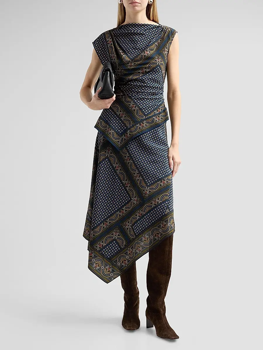 Veronica Beard Women's Yvonne Paisley Silk-Blend Asymmetric Top | Thumbnail 2 Veronica Beard Women's Yvonne Paisley Silk-Blend Asymmetric Top | Thumbnail 2