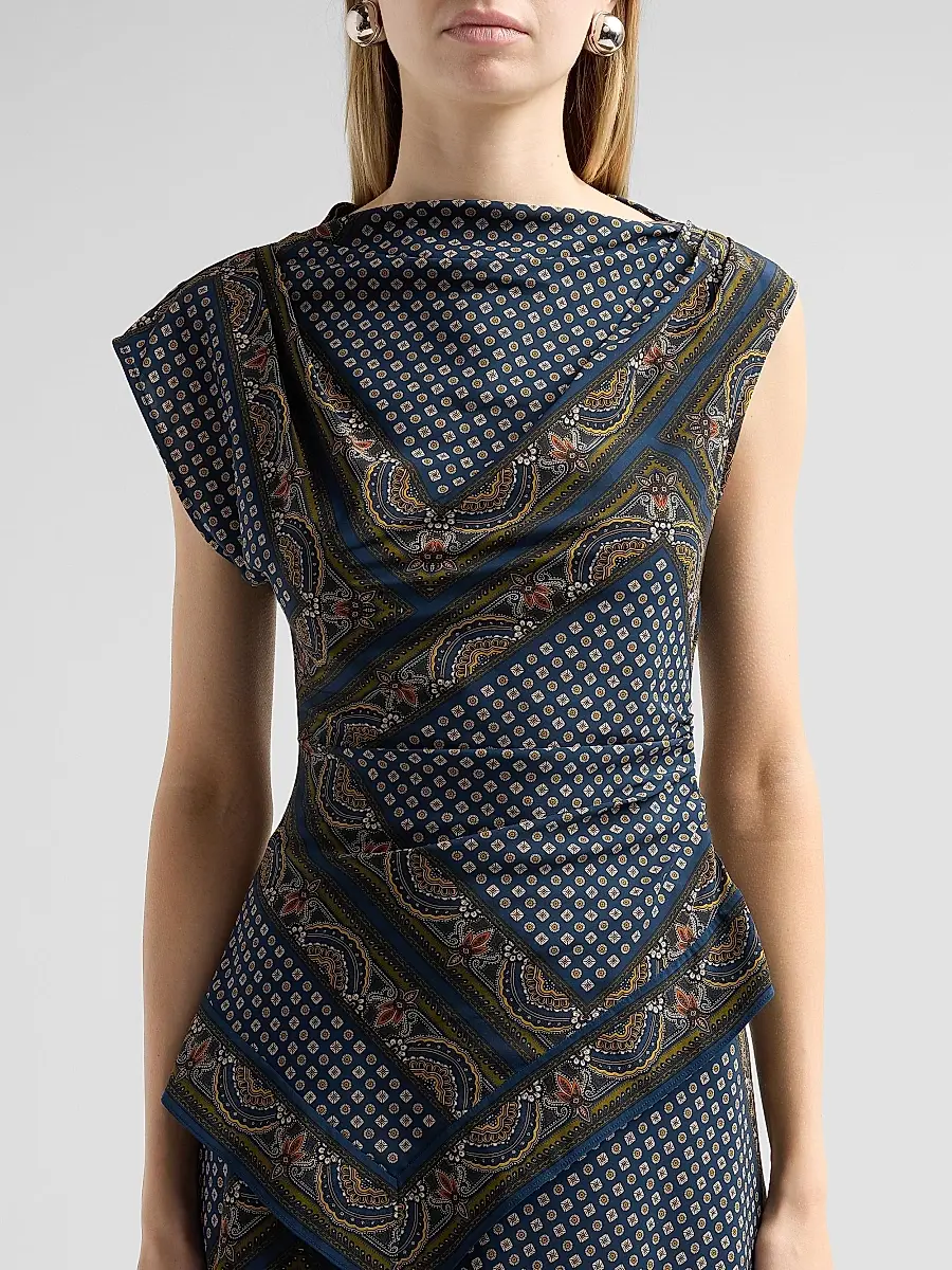 Veronica Beard Women's Yvonne Paisley Silk-Blend Asymmetric Top | Thumbnail 5 Veronica Beard Women's Yvonne Paisley Silk-Blend Asymmetric Top | Thumbnail 5