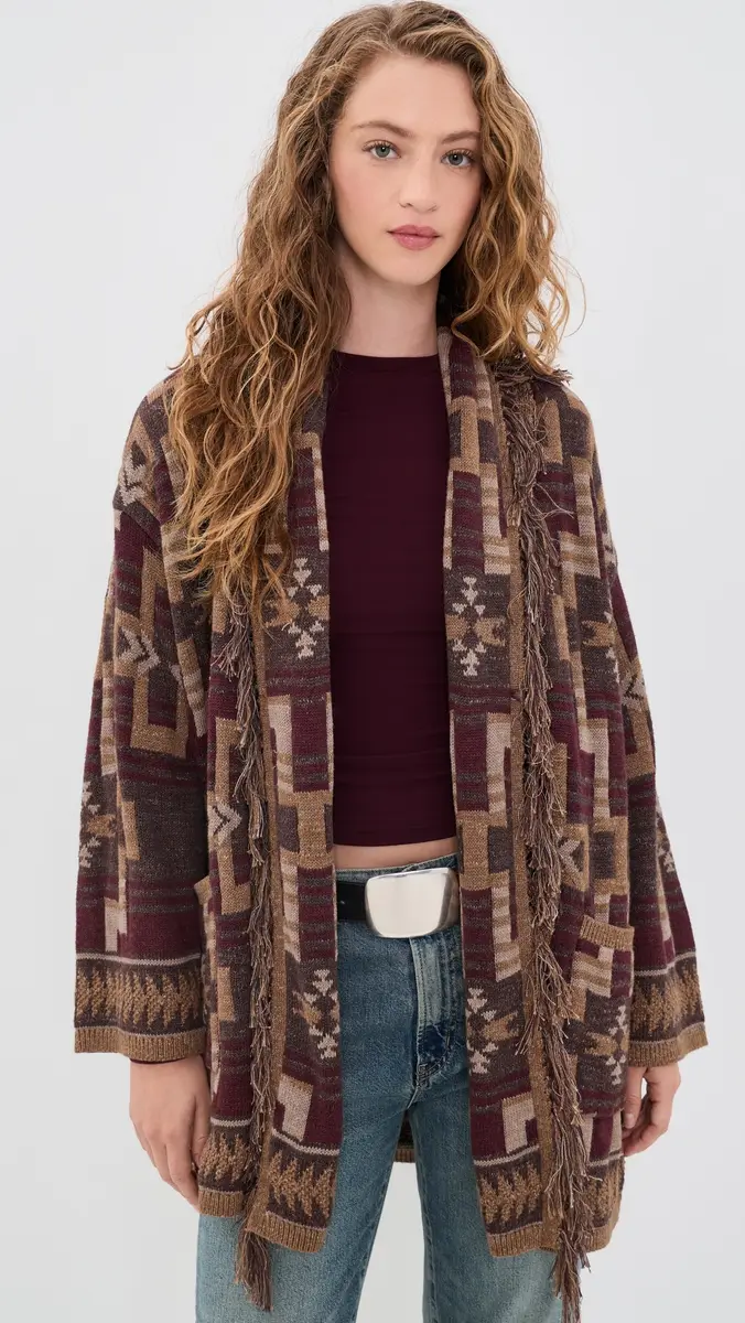 L'Agence Jair Jacquard Fringe Cardigan | Thumbnail 2