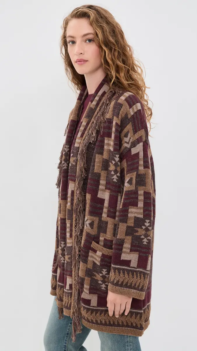 L'Agence Jair Jacquard Fringe Cardigan | Thumbnail 4