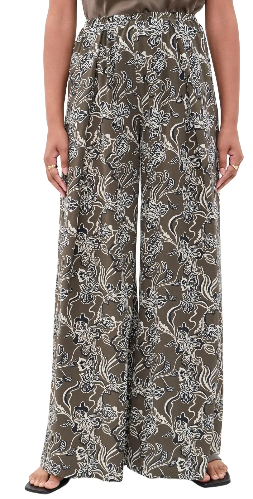 Pleated Wide Silk Pants Pleated Wide Silk Pants