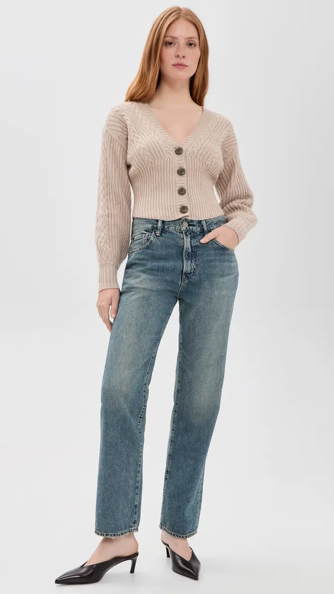 L'Agence Hail V Neck Cable Cardigan | Thumbnail 5