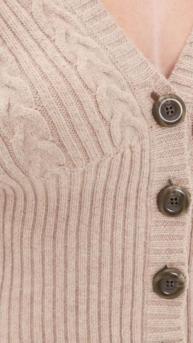 L'Agence Hail V Neck Cable Cardigan | Thumbnail 6