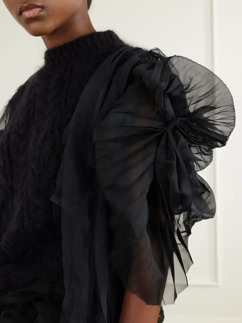 Pauline Dujancourt Francisca Tulle-trimmed Mohair-blend Sweater | Thumbnail 4 Pauline Dujancourt Francisca Tulle-trimmed Mohair-blend Sweater | Thumbnail 4