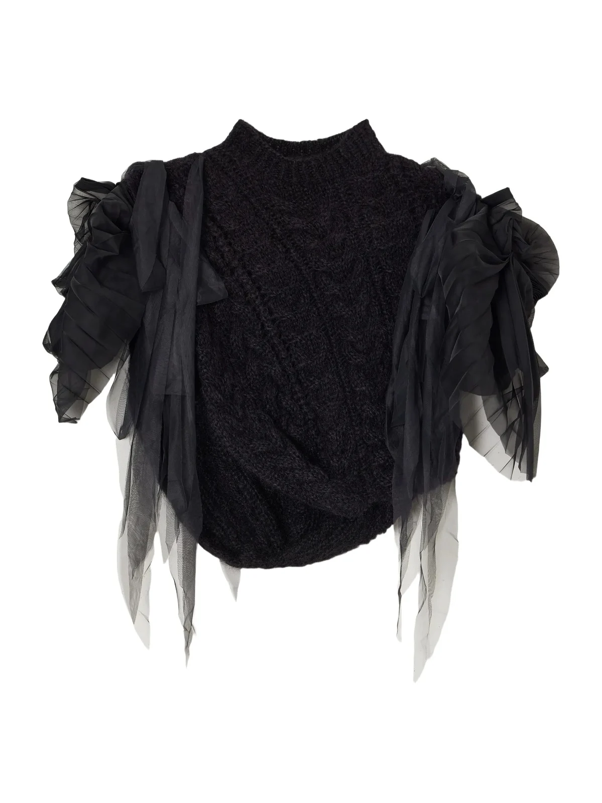 Pauline Dujancourt Francisca Tulle-trimmed Mohair-blend Sweater
