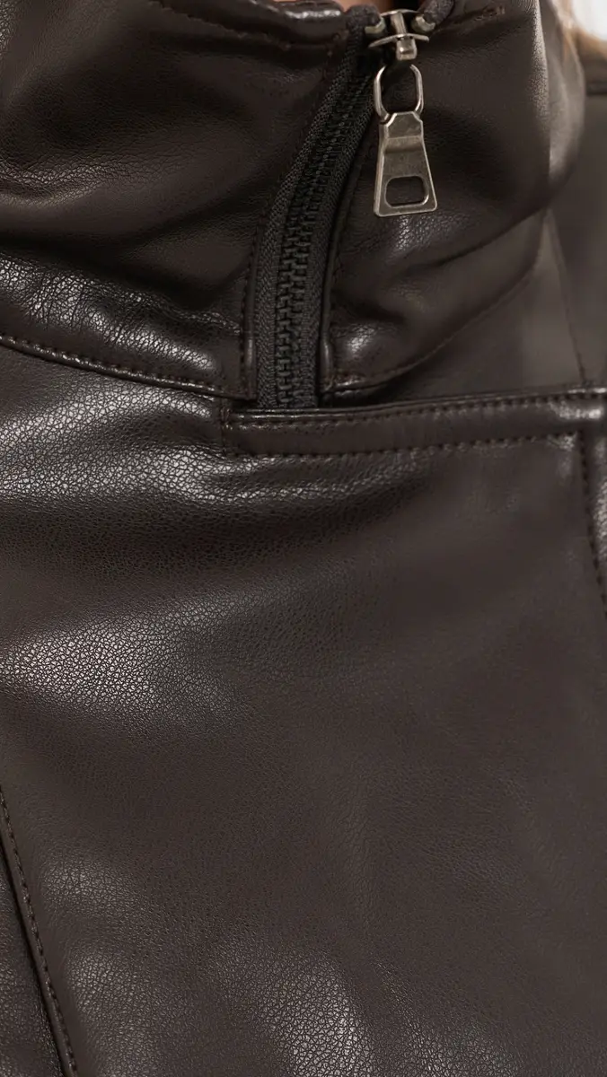 ENZA COSTA Oversized Faux Leather Bomber Jacket | Thumbnail 6 ENZA COSTA Oversized Faux Leather Bomber Jacket | Thumbnail 6