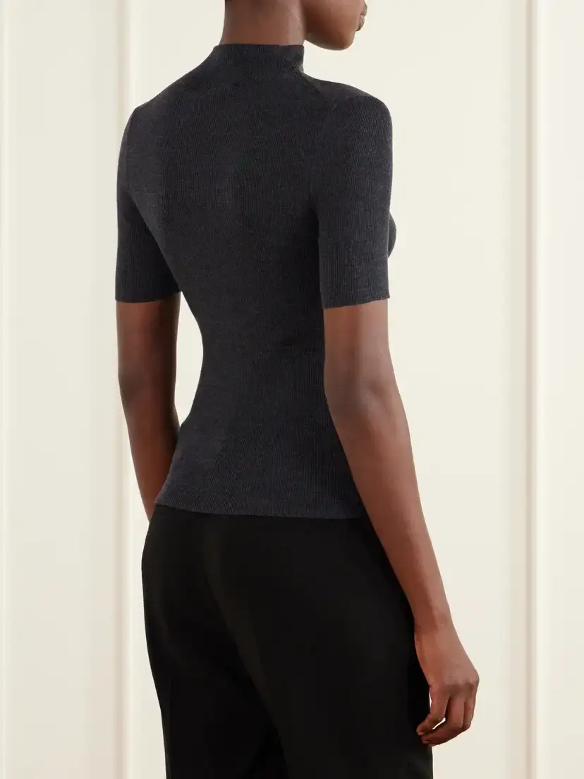 Theory Leenda Ribbed Merino Wool Turtleneck Sweater | Thumbnail 4 Theory Leenda Ribbed Merino Wool Turtleneck Sweater | Thumbnail 4