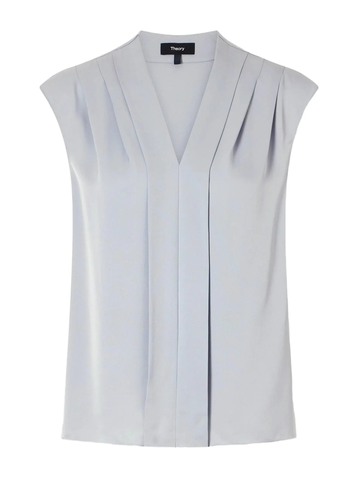 Theory Pleated Silk-satin Blouse
