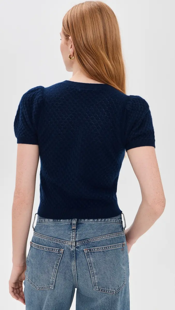 Alice + Olivia Sabine Puff Sleeve Crop Cardigan | Thumbnail 3 Alice + Olivia Sabine Puff Sleeve Crop Cardigan | Thumbnail 3