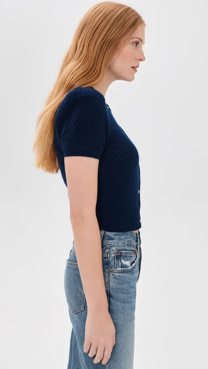 Alice + Olivia Sabine Puff Sleeve Crop Cardigan | Thumbnail 4 Alice + Olivia Sabine Puff Sleeve Crop Cardigan | Thumbnail 4