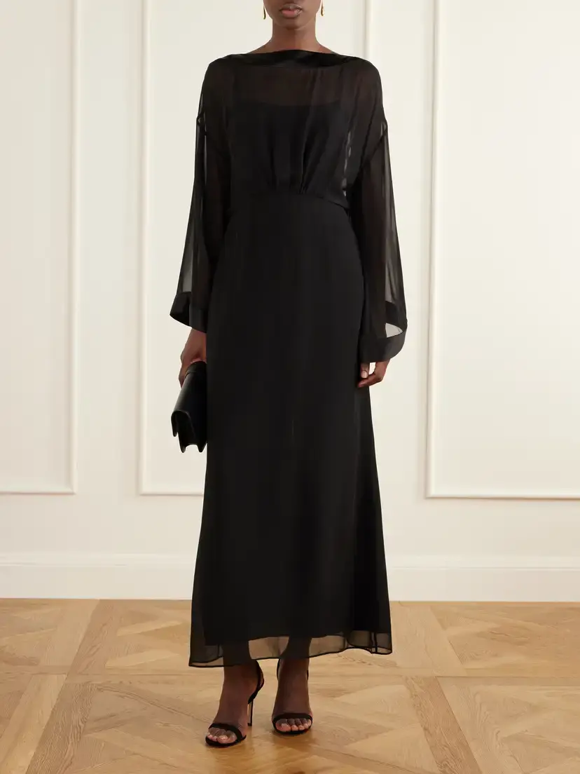 Saloni Yuki Layered Organza And Silk Maxi Dress | Thumbnail 2