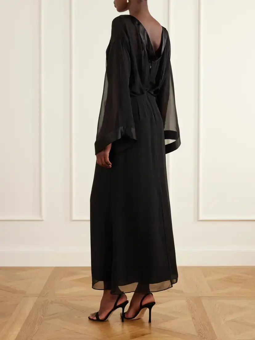 Saloni Yuki Layered Organza And Silk Maxi Dress | Thumbnail 3