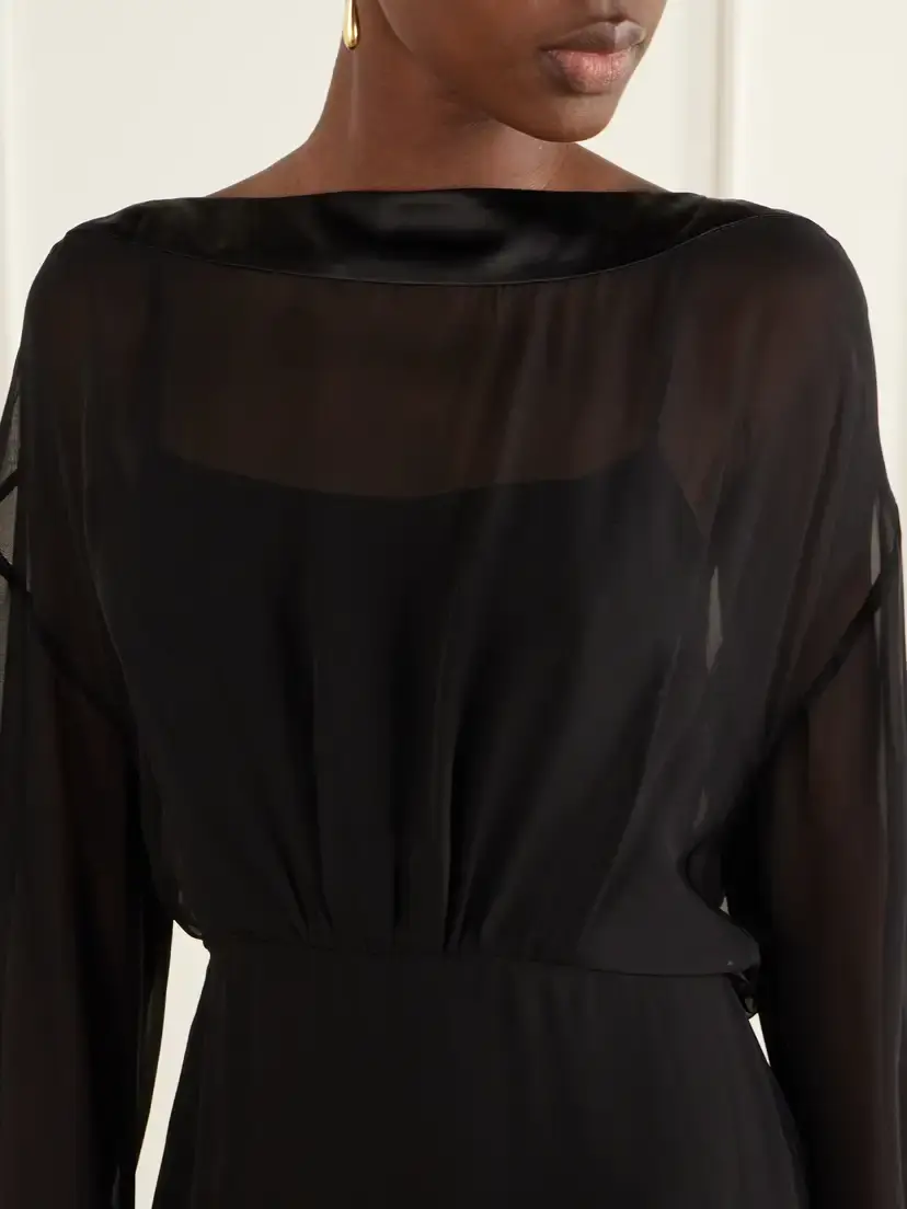 Saloni Yuki Layered Organza And Silk Maxi Dress | Thumbnail 5