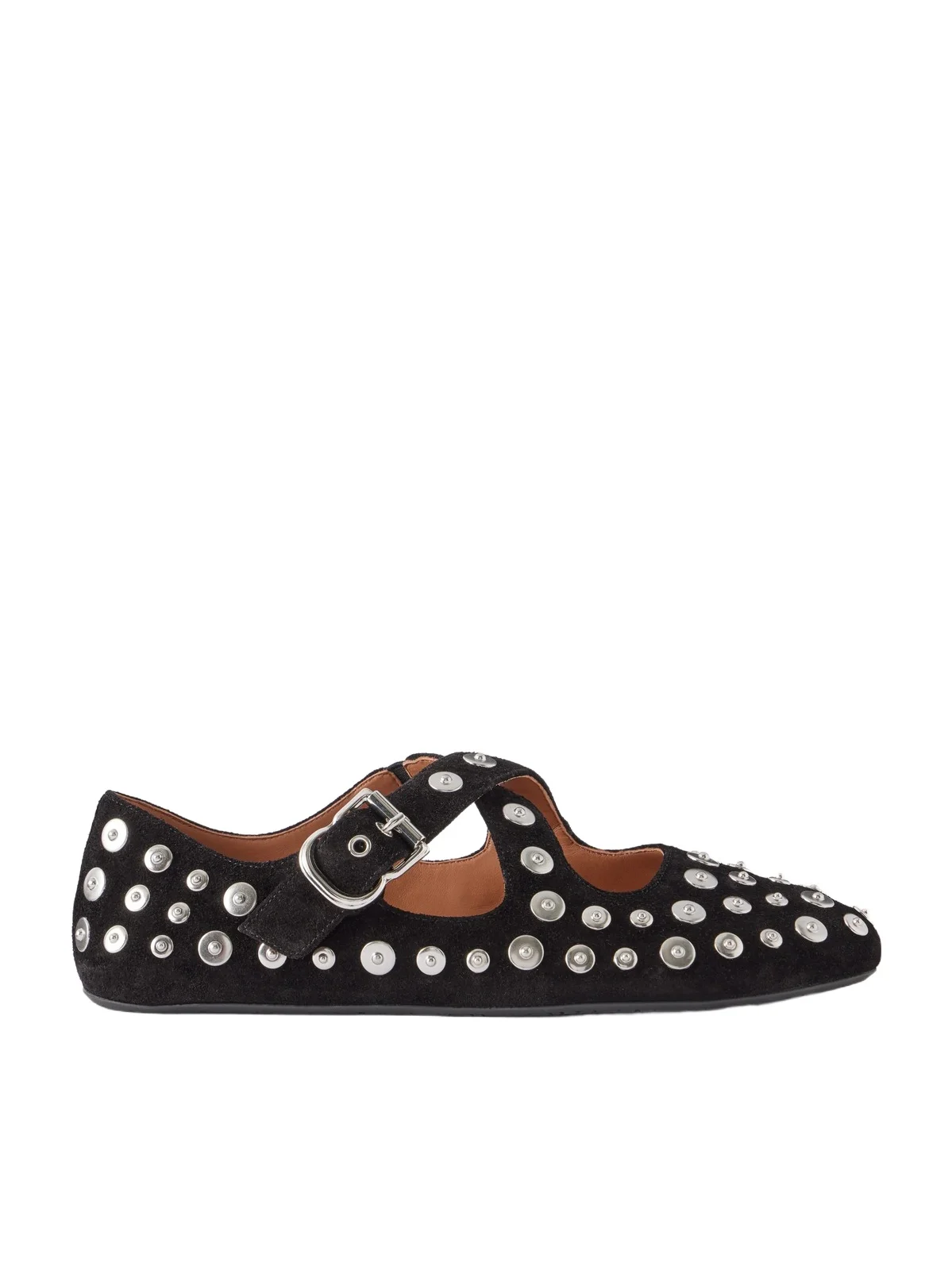 Alaïa Criss Cross Embellished Suede Ballet Flats