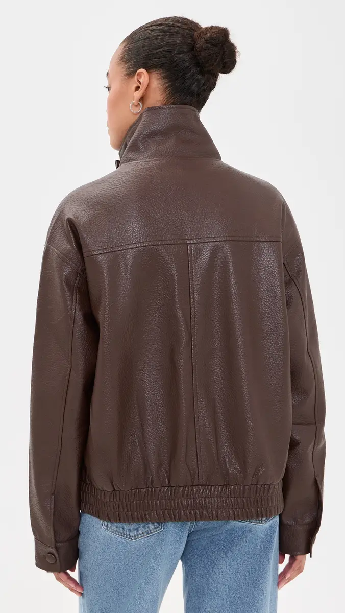 Bailey Rose Funnel Faux Leather Jacket | Thumbnail 3 Bailey Rose Funnel Faux Leather Jacket | Thumbnail 3
