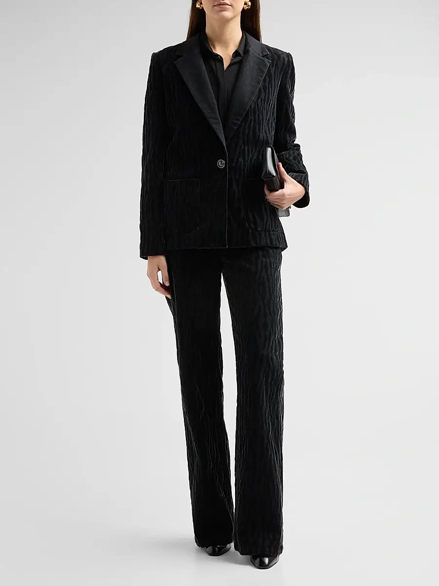 Ramy Brook Women's Liana Cotton-Blend Velvet Blazer | Thumbnail 4 Ramy Brook Women's Liana Cotton-Blend Velvet Blazer | Thumbnail 4