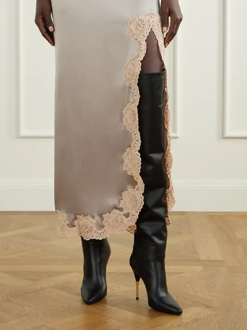 Valentino Garavani Deboot 105 Paneled Leather Over-the-knee Boots | Thumbnail 2