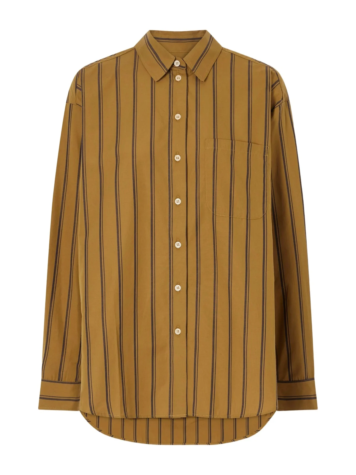 The Essential Striped Cotton And Silk-blend Shirt - Brown