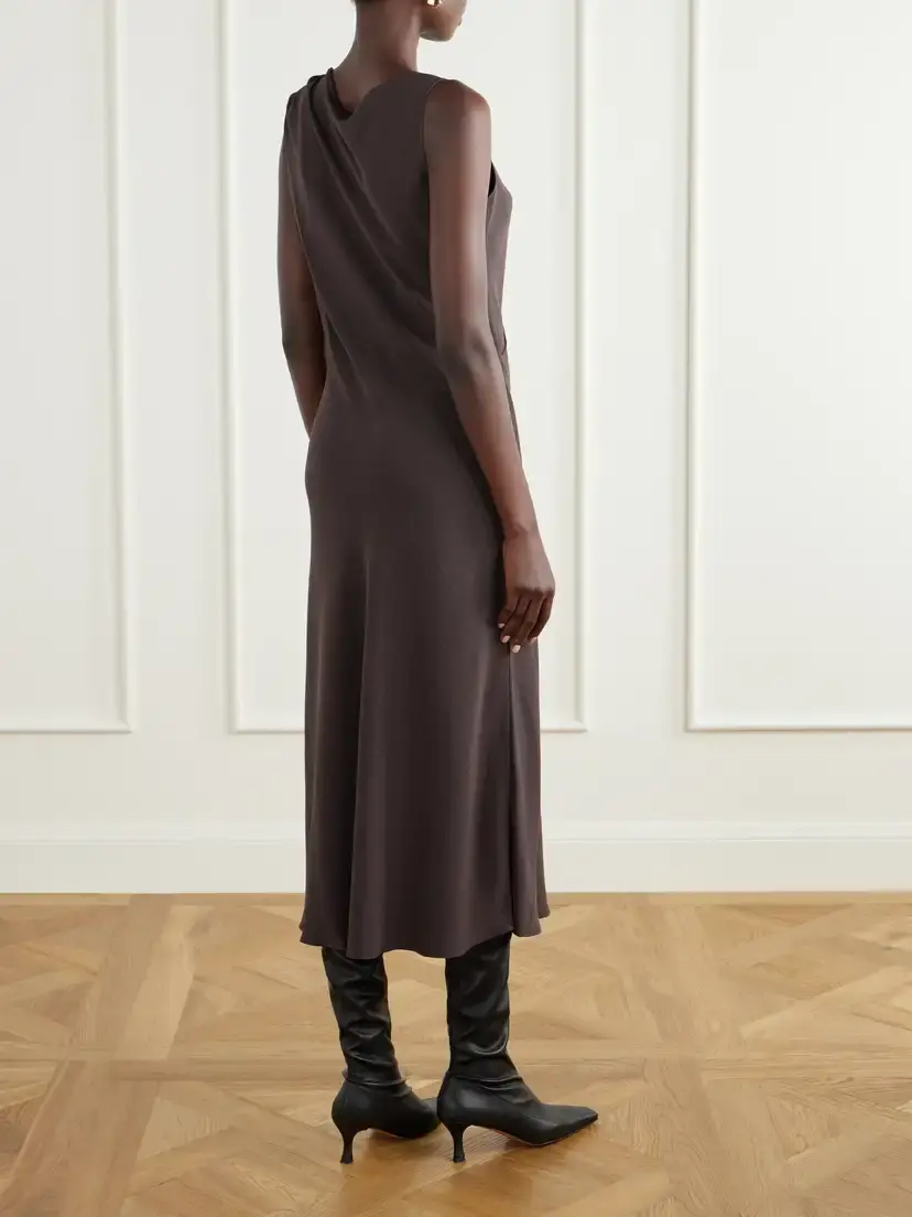 Theory Knotted Crepe Midi Dress | Thumbnail 3 Theory Knotted Crepe Midi Dress | Thumbnail 3