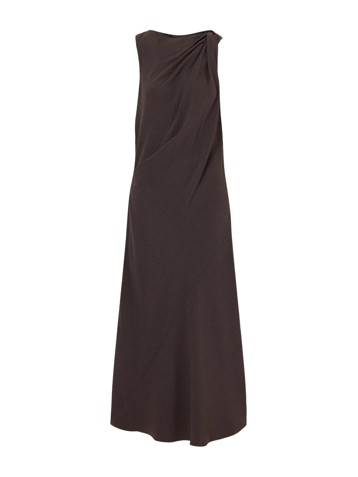 Knotted Crepe Midi Dress