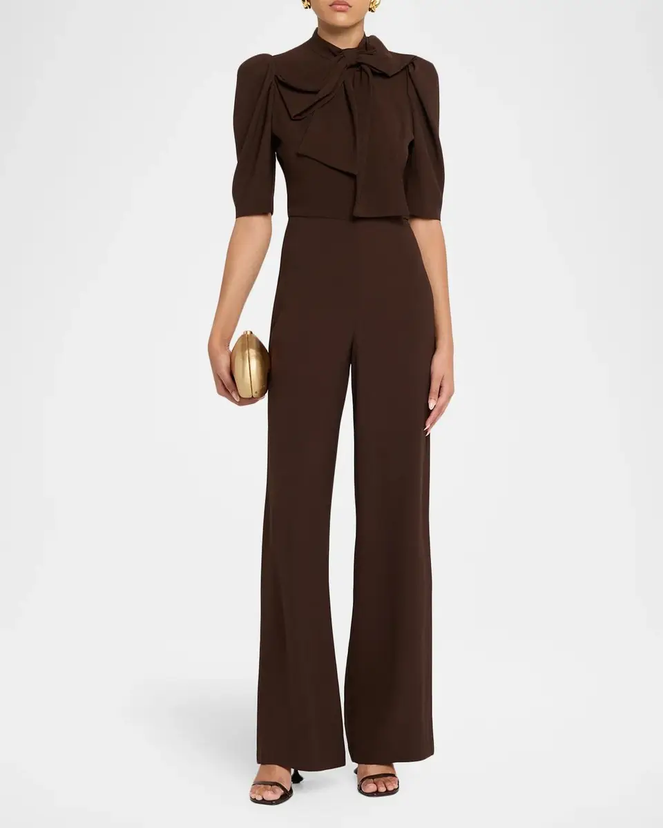 BLACK HALO Ara Puff-Sleeve Bow Jumpsuit | Thumbnail 2 BLACK HALO Ara Puff-Sleeve Bow Jumpsuit | Thumbnail 2