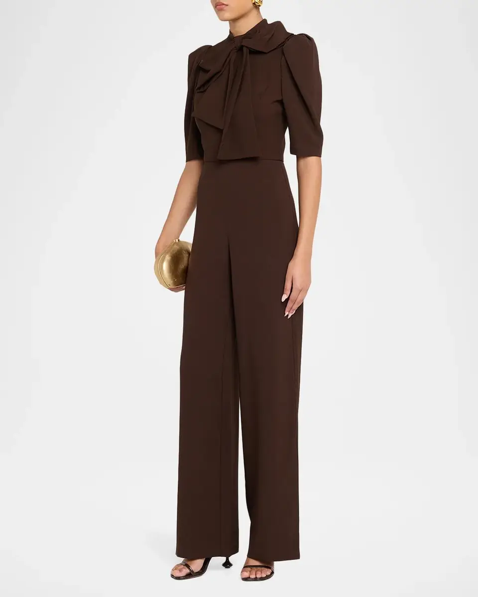 BLACK HALO Ara Puff-Sleeve Bow Jumpsuit | Thumbnail 4 BLACK HALO Ara Puff-Sleeve Bow Jumpsuit | Thumbnail 4