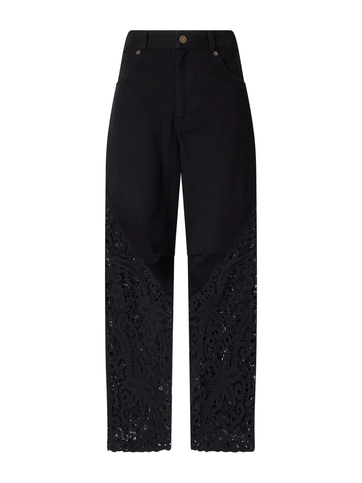 Sea Shiloh Embroidered High-rise Straight-leg Jeans