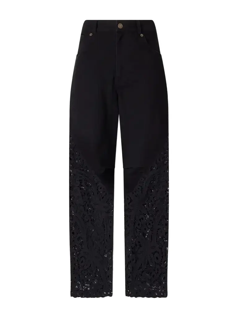 Sea Shiloh Embroidered High-rise Straight-leg Jeans