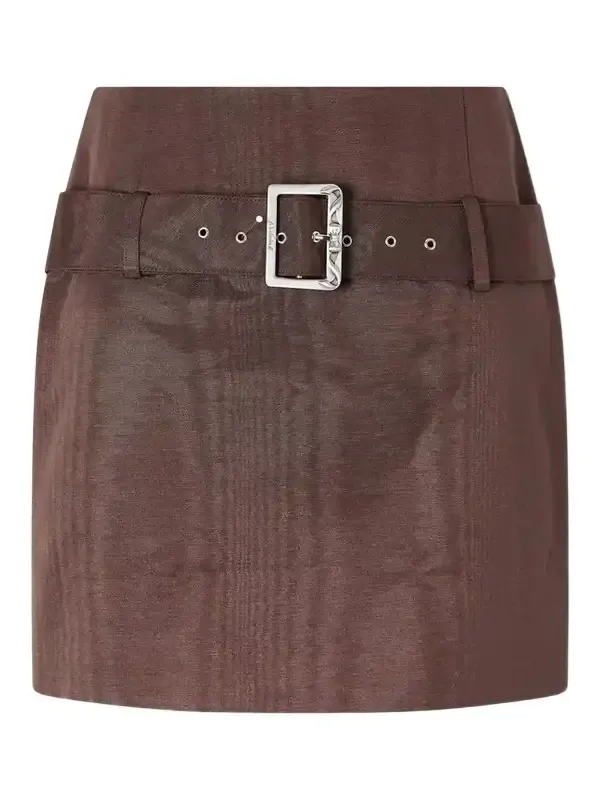 Belted Twill Mini Skirt