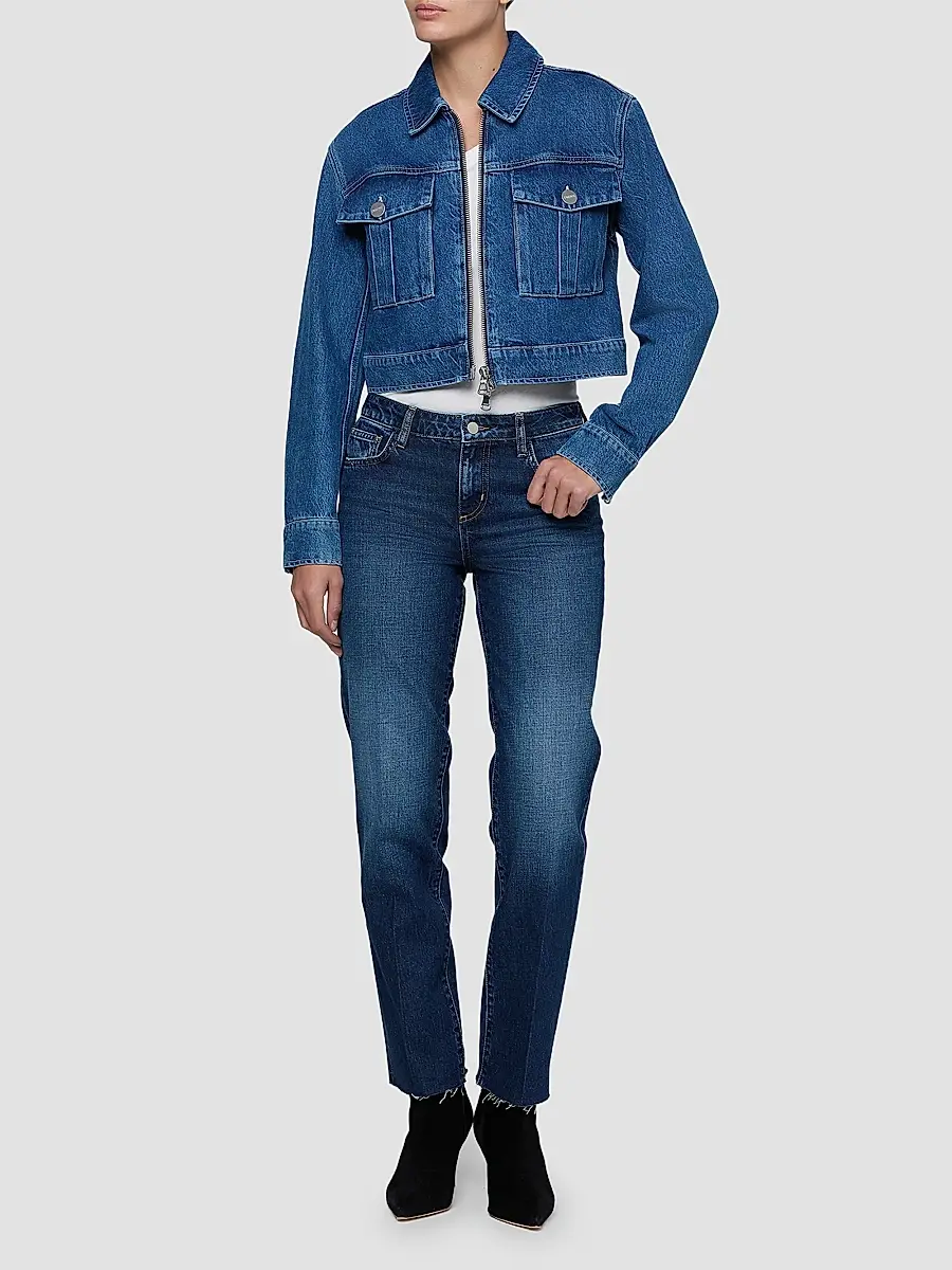 L'Agence Women's Micah Oversized Crop Denim Jacket | Thumbnail 2