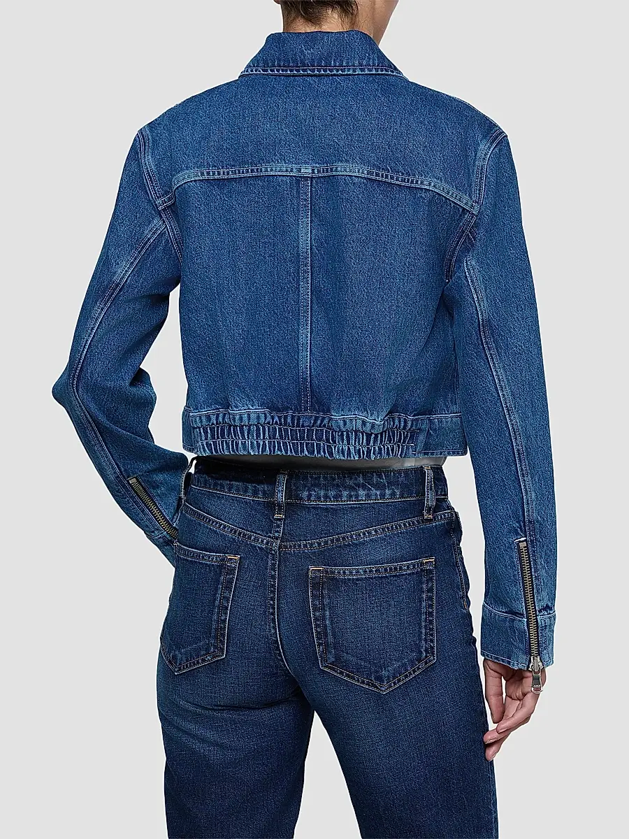 L'Agence Women's Micah Oversized Crop Denim Jacket | Thumbnail 3