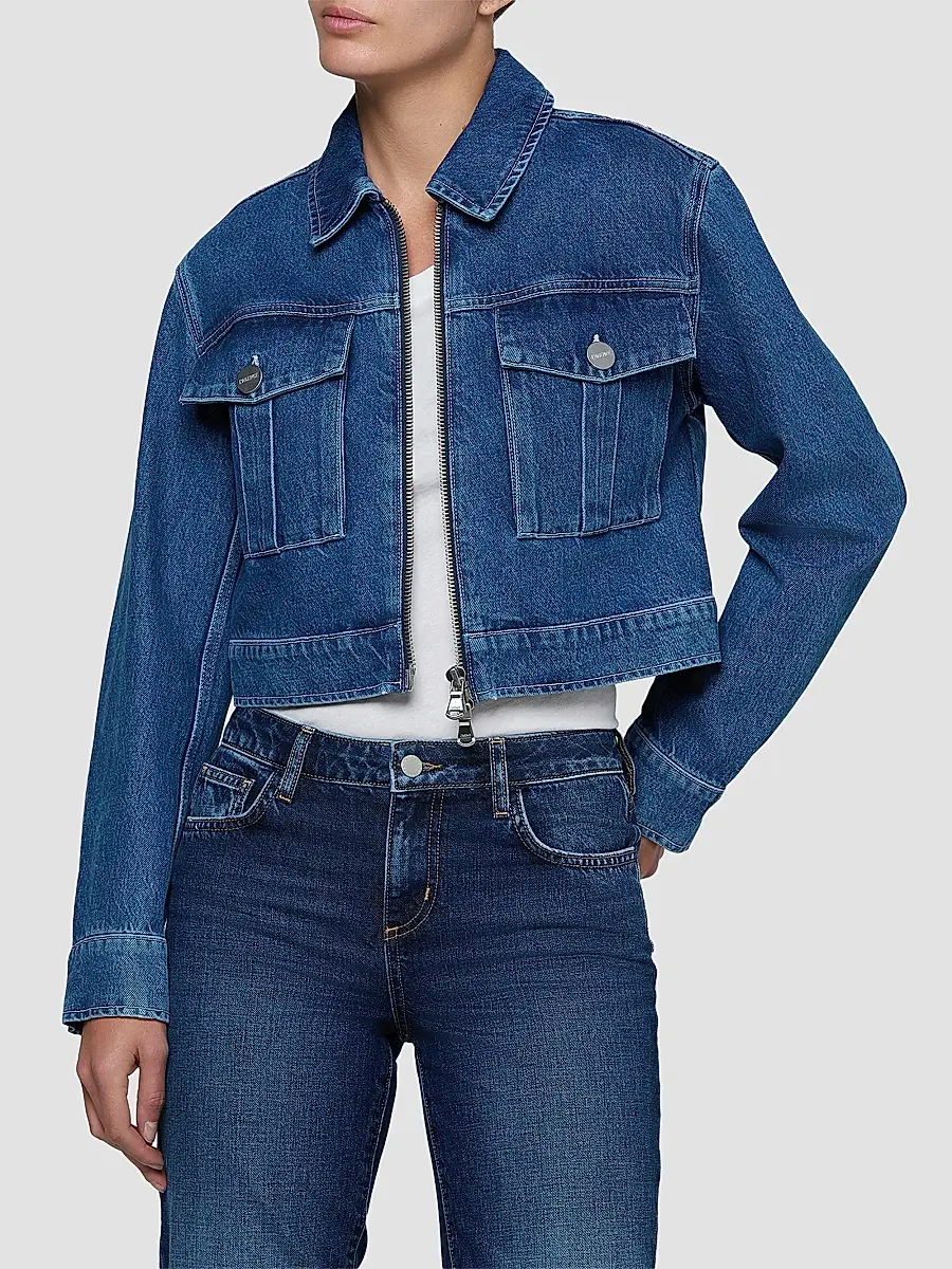 L'Agence Women's Micah Oversized Crop Denim Jacket | Thumbnail 4