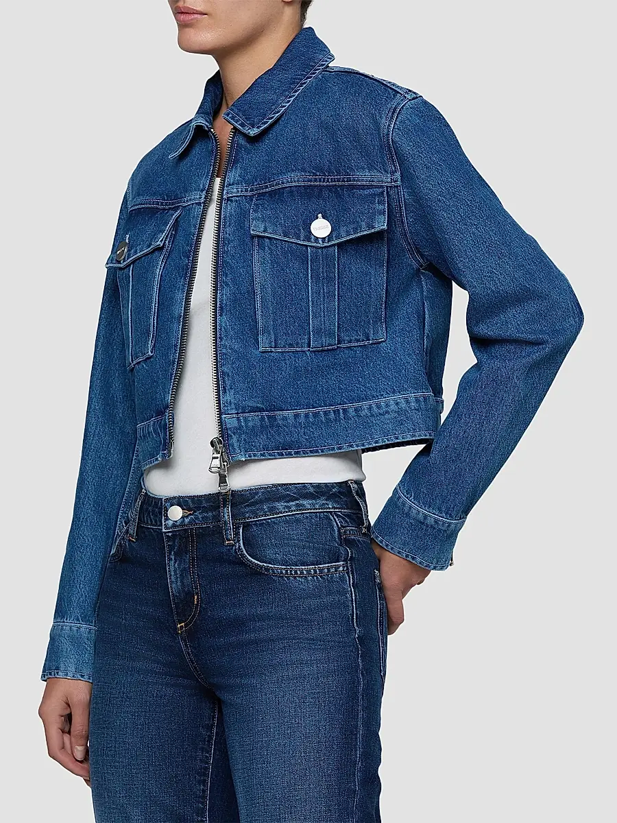 L'Agence Women's Micah Oversized Crop Denim Jacket | Thumbnail 5
