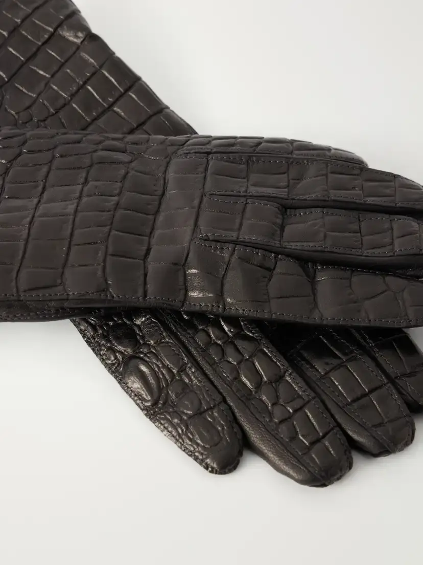 TOTEME Croc-effect Leather Gloves | Thumbnail 2 TOTEME Croc-effect Leather Gloves | Thumbnail 2