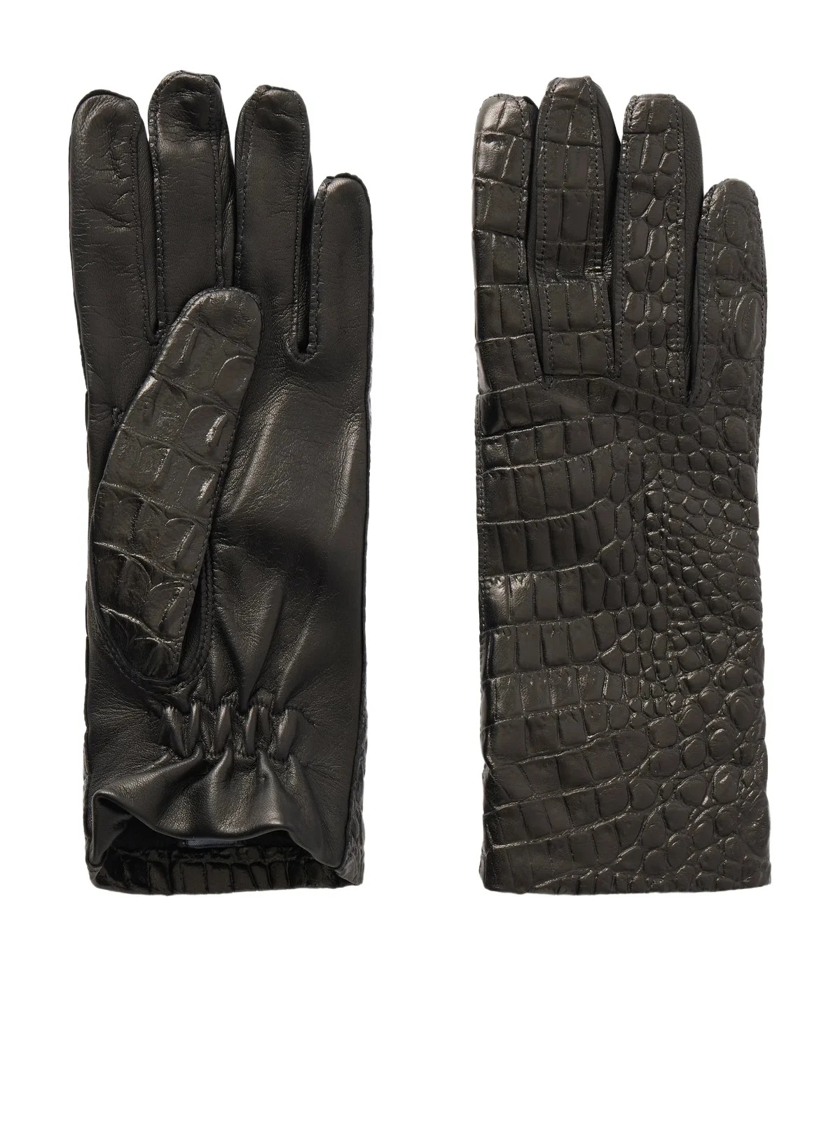 TOTEME Croc-effect Leather Gloves