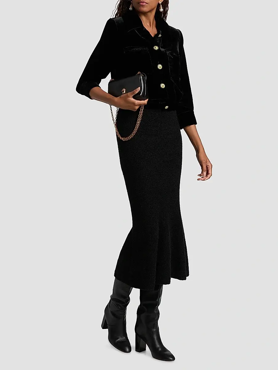 L'Agence Women's Jia Cropped Velvet Jacket | Thumbnail 2