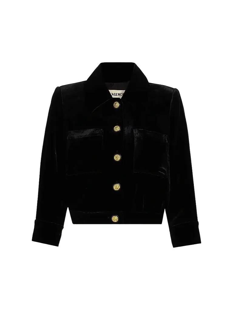 L'Agence Women's Jia Cropped Velvet Jacket
